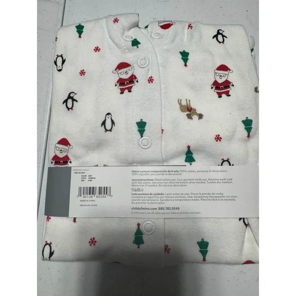 Carter's Child of Mine Sleep & Play Christmas Footie Pajamas 6-9 Months